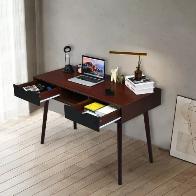 Costway 48” Computer Desk Study Workstation Laptop Table Home Office (1)